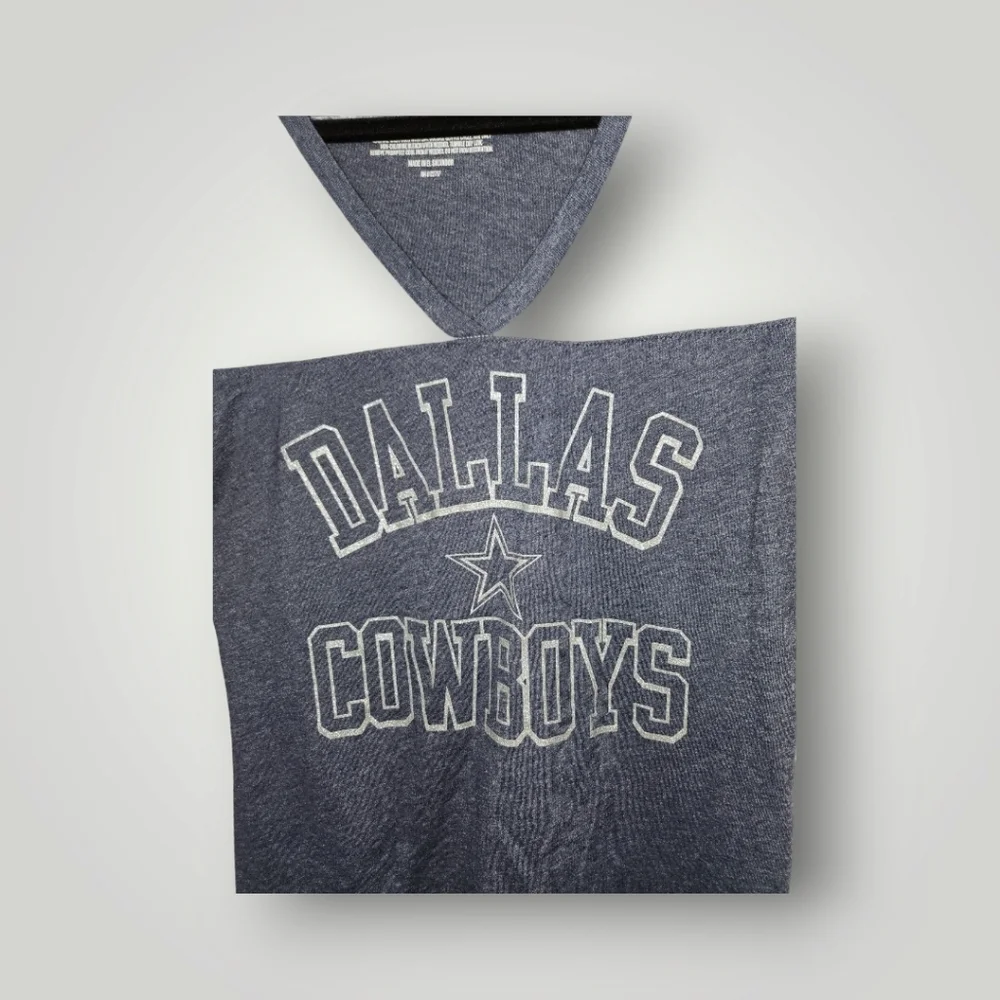Dallas Cowboys Shirt Women Sz M Blue Short Sleeve T-Shirt V Neck Glitter - Picture 3 of 8